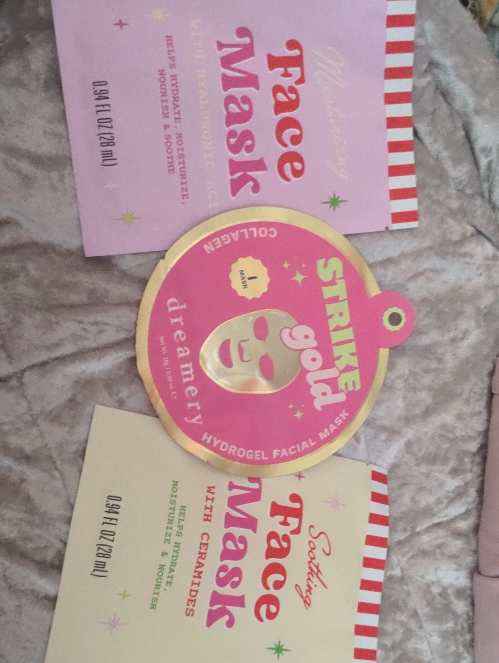 Strike Gold Dreamery Hydrogel Facial Masks - Pink & Gold